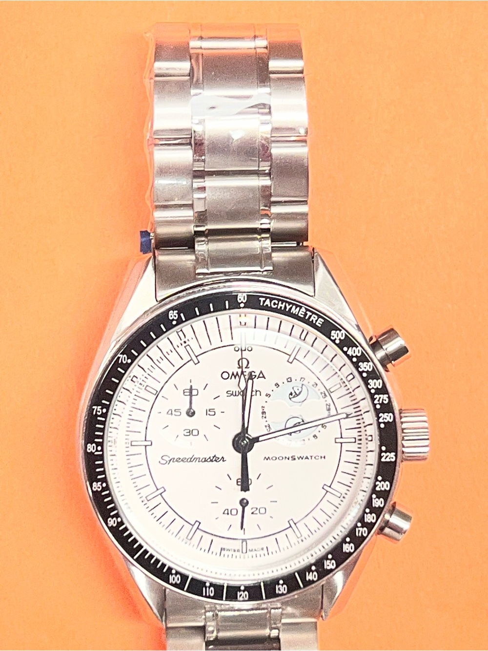 Omega White Dial Stainless Steel Speedmaster Chronograph